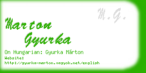 marton gyurka business card