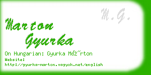 marton gyurka business card